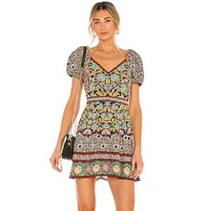 ALICE AND OLIVIA Alice + Olivia Dana Print Puff Sleeve Minidress Size 6